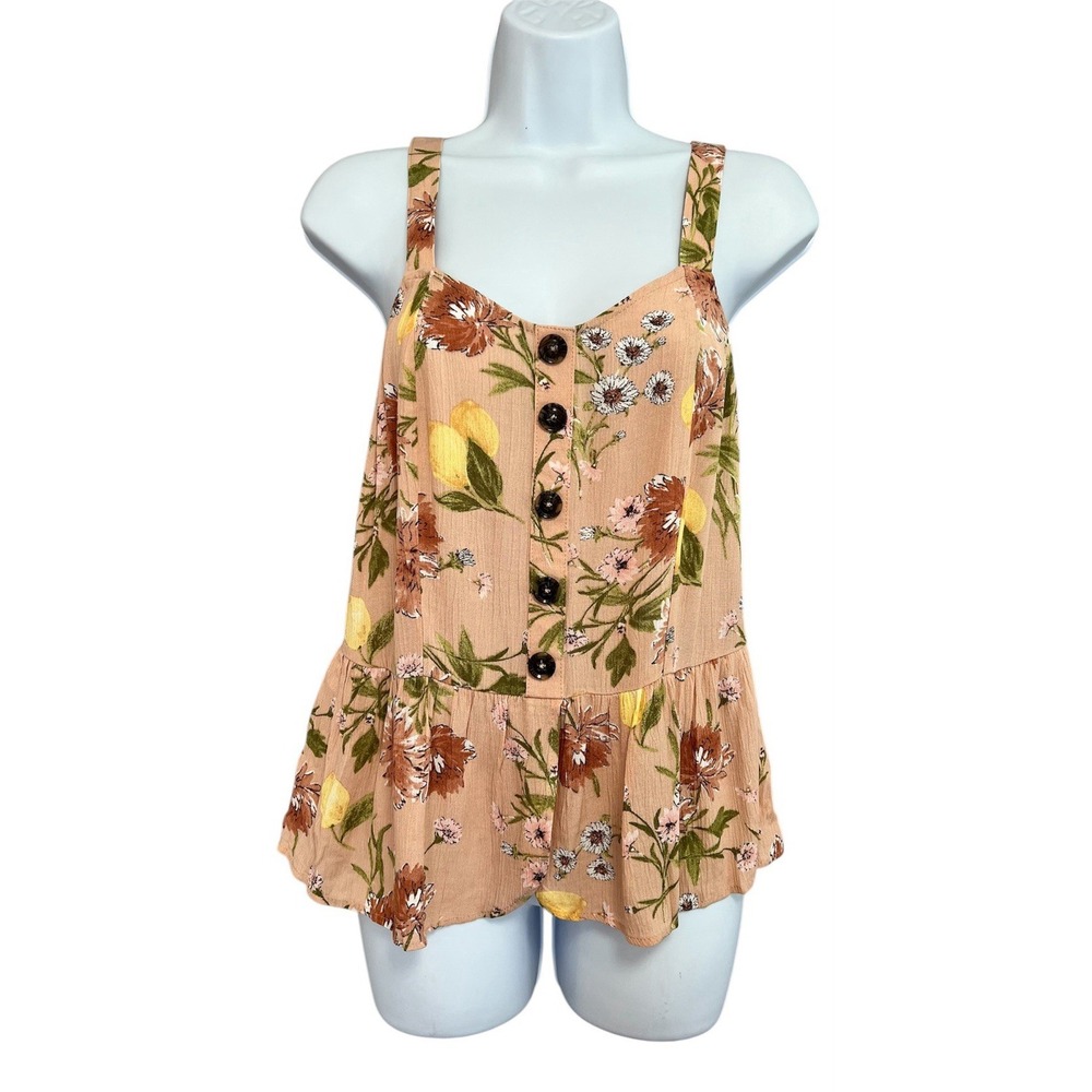 june hudson top Babydoll Multicolor Blouse Floral Sleeveless Sz Medium Women's‎